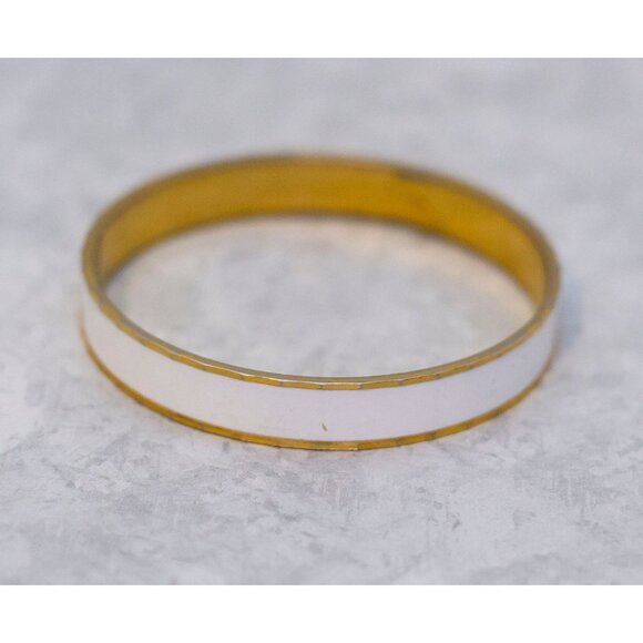 8 inch, Vintage White and Gold Tone Bangle by Monet - CK1 - Picture 1 of 4